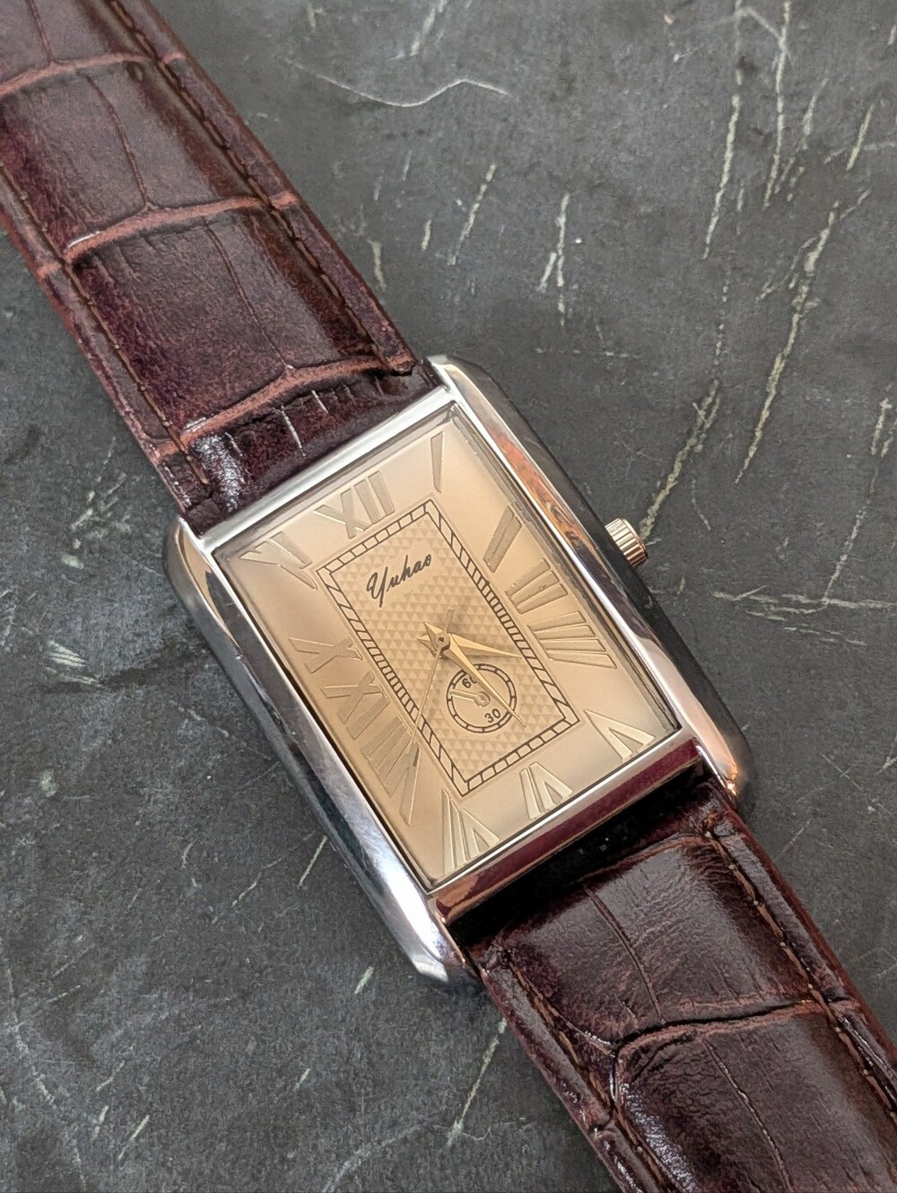 Tank Dress Watch in Brown Vintage